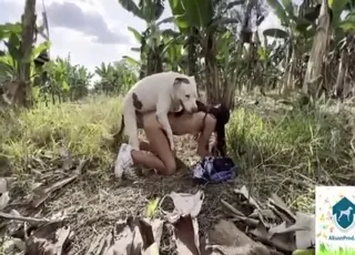 Hot Latina Woman Having Sex With A Dog In The Garden
