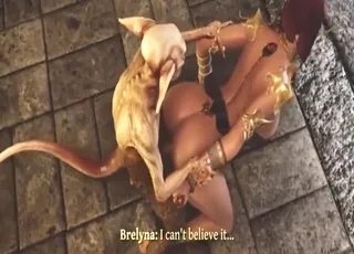Small demon dick fucks pussy in summoning scene
