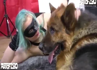 Dyed Hottie Fucks Black Dog in HD Zoo Sex animal sex Porn Tube