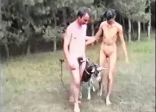Brunette Woman Takes Goat Cock Deep in the Garden