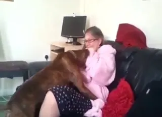 MILF Gets Rough Fuck from Hungry Brown Dog